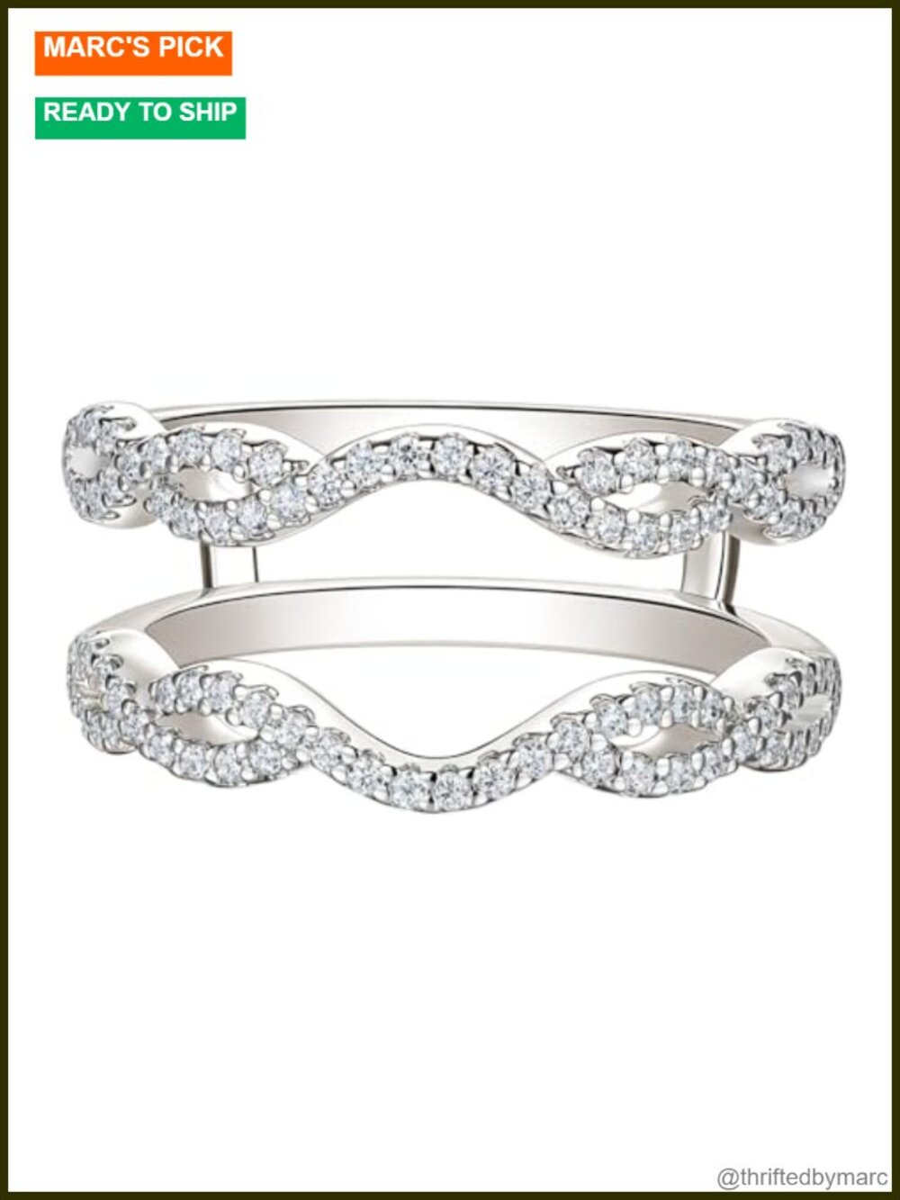 Sterling Silver Twisting Ring Enhancer Wedding Band for Women